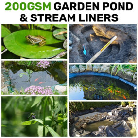 garden stream/watercourse pond liner,2.5m x5m (8ft x 16ft) water brings your garden to life