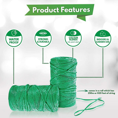 Garden String 250mx1mm Heavy Duty Polypropylene Twine for Plant Support ...