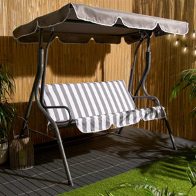Garden Swing Chair Outdoor Hanging Seat 3 Seater Bench Sun Shade