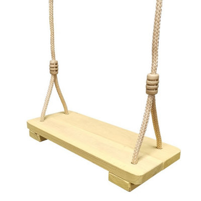 Garden Swing Games Tree Swing Wooden Seat Adjustable Weatherproof Ropes ...