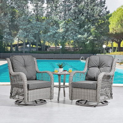 Swivel wicker patio discount set