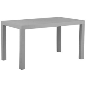 Garden Table 140 x 80 cm Synthetic Material Light Grey FOSSANO