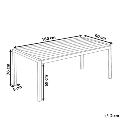 Garden Table 180 x 90 cm Synthetic Material Black-Silver VERNIO | DIY ...