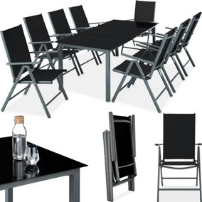 Garden Table and chairs furniture set 8+1 - anthracite
