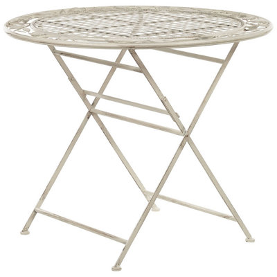 Garden Table cm Metal Off-White BIVIO