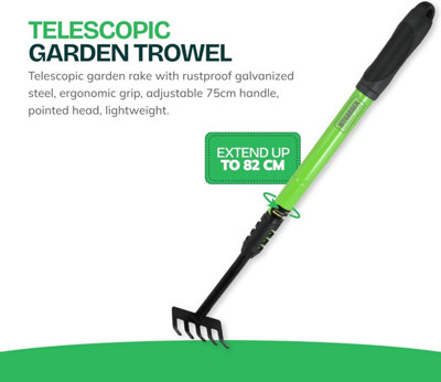 Garden Telescopic Garden Rake Durable, Rustproof Galvanized Steel Lawn ...