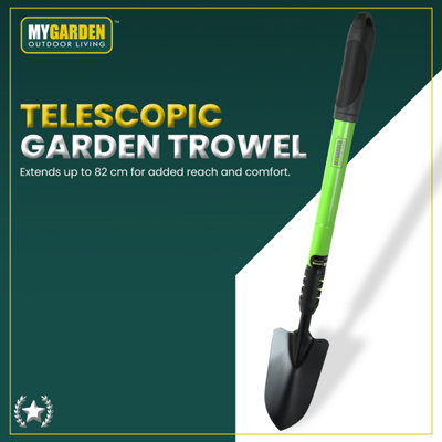 Garden Telescopic Hand Trowel Heavy Duty Steel Construction, Ergonomic ...