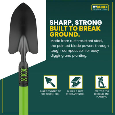 Garden Telescopic Hand Trowel Heavy Duty Steel Construction, Ergonomic ...