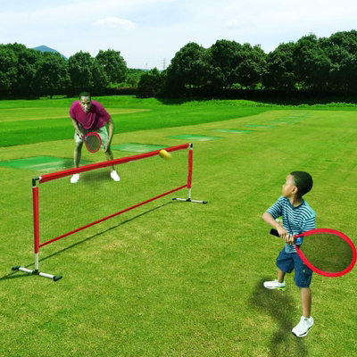 Garden Tennis Starter Play Set Kids Outdoor Fun Game Bat Racket Ball Net Stand