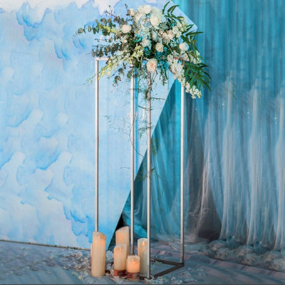 Garden Terrace White Iron Geometric Square Wedding Guide Removable