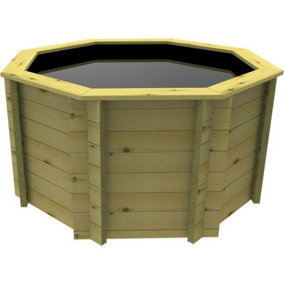 Garden Timber Company Wooden Pond 6ft Octagonal 1099mm Height 44mm Thick Wall