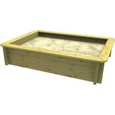 Garden Timber Company Wooden Sandpit 2m x 1m - 429mm Height - 44mm ...