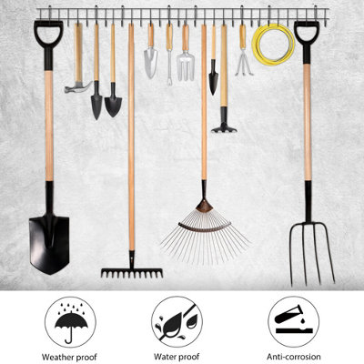 Garden Tool Rack Holder Garage Shed Wall Mounted Storage Organiser