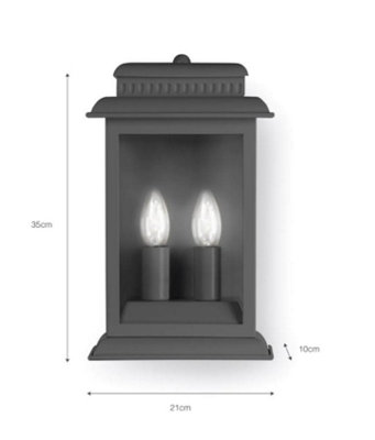 Garden Trading Belvedere Garden Wall Light Porch Door Mains Grey