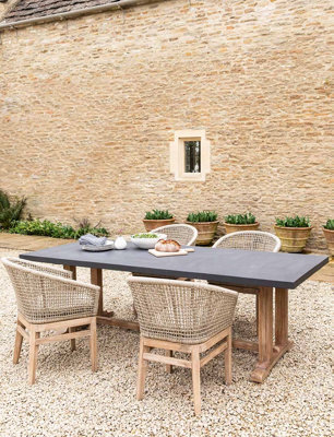 Garden Trading Burcot Dining Table Outdoor Garden Large Slate Grey 240cm
