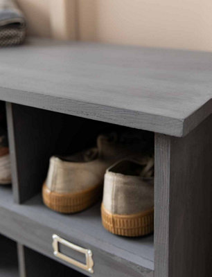 Garden Trading Chedworth 12 Shoe Locker Storage Rack Hallway Unit Grey