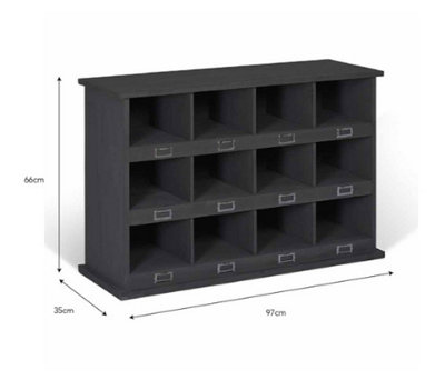 Garden Trading Chedworth 12 Shoe Locker Storage Rack Hallway Unit Grey