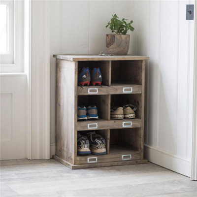 Garden Trading Chedworth Wooden Shoe Locker Rack Hallway Storage Unit 6 ...