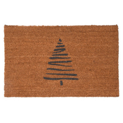 Garden Trading Christmas Tree Coir Doormat PVC Backing Mat Indoor 90cm ...