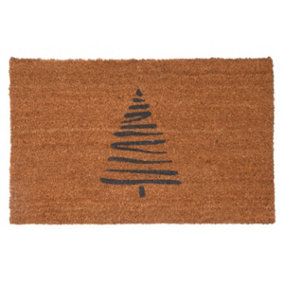 Garden Trading Christmas Tree Coir Doormat PVC Backing Mat Indoor 90cm by 60cm