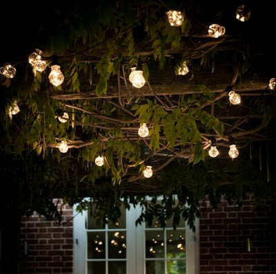 10 Bulb Jute Rope Party Garden String Lights Warm White LED A60