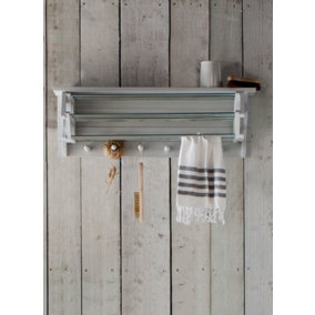 Garden Trading Extending Folding Wooden Indoor Clothes Line Dryer Chalk Wooden