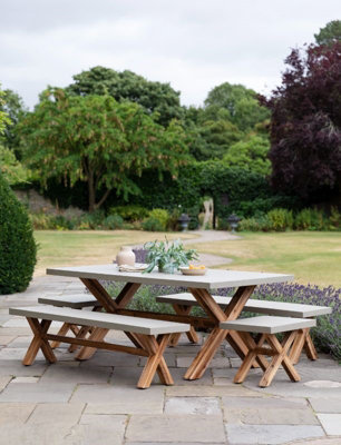 Garden Trading Outdoor Indoor Burford Dining Table & Bench Seat Set ...