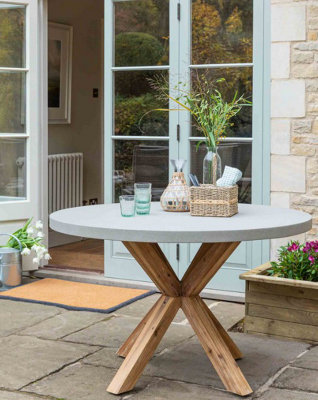 Garden Trading Outdoor Indoor Burford Round Dining Table Only 120cm Natural