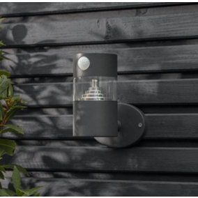 Garden Trading Putney Solar Garden Wall Light Motion Sensor PIR Grey Steel