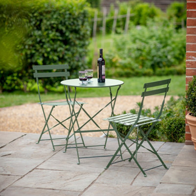 Garden Trading Rive Droite 2 Seater Bistro Set Small Thistle Green Ourdoor