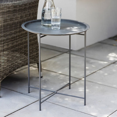 Garden Trading Rive Droite Bistro Coffee Side Table Charcoal Grey Outdoor Indoor