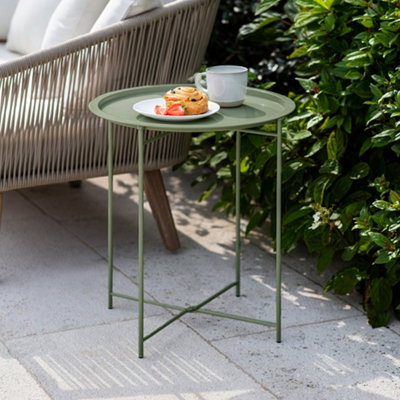Garden Trading Rive Droite Bistro Coffee Side Table Thistle Green Outdoor Indoor