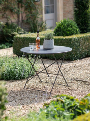 Garden Trading Rive Droite Patio Bistro Table Carbon Grey Outdoor Indoor