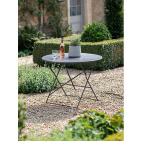 Garden Trading Rive Droite Patio Bistro Table Carbon Grey Outdoor Indoor