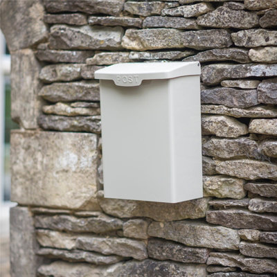 Garden Trading Shipton Clay Cream Letter Post Mail Box With Lock Wall ...
