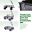 Garden TRAILER Cart Pull Along Trolley 350kg Heavy Duty Black Mesh Utility Gardeners Wagon with Removable Liner & Folding Sides