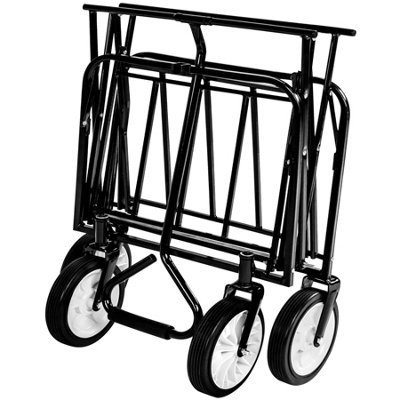 Garden Trolley - foldable with 2 mesh pockets, 80 kg load capacity  - blue