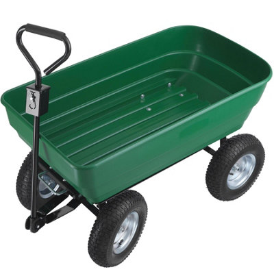 Garden Trolley - tip function, padded handle, 300 kg load capacity - green