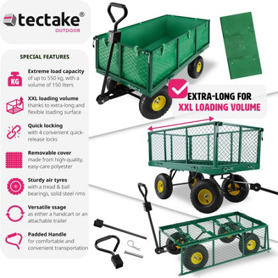Garden trolley with inner lining max. 550kg - green
