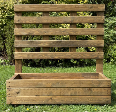 Garden Trough Planter Trellis Plant Support Screen Wooden Outdoor