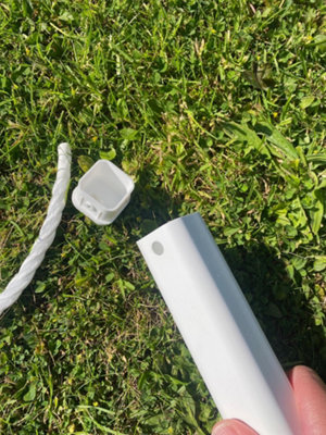 Garden Verge Markers 50cm high Plastic Posts (3 pcs) with Rope (5.5m ...