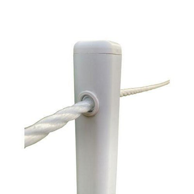 Garden Verge Markers 50cm high Plastic Posts (5 pcs) with Rope (10.5m ...