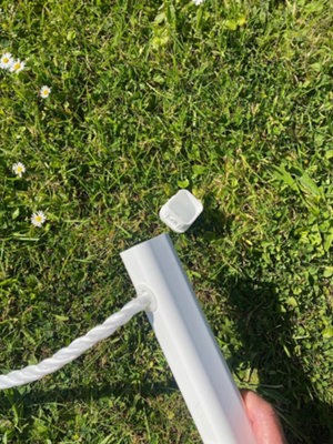 Garden Verge Markers 50cm high Plastic Posts (5 pcs) with Rope (10.5m ...