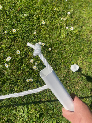 Garden Verge Markers 50cm high Plastic Posts (5 pcs) with Rope (10.5m ...