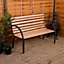 Garden Vida 2 Seater 120cm Wide Slatted Traditional Garden Outdoor Bench