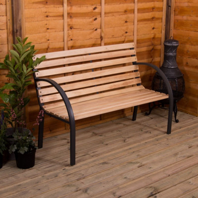 Slatted garden bench discount