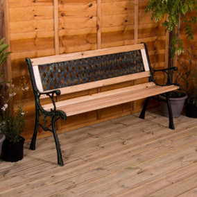 Garden Vida 3 Seater 123cm Wide Cross Style Garden Outdoor Bench