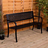 Garden Vida 3 Seater 125cm Wide Lattice Style Steel Garden Outdoor Bench