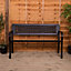 Garden Vida 3 Seater 125cm Wide Lattice Style Steel Garden Outdoor Bench