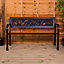 Garden Vida 3 Seater 125cm Wide Rose Style Steel Garden Outdoor Bench